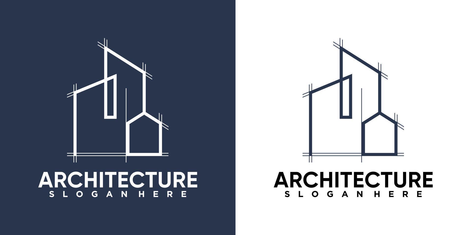 architecture logo design with style and creative concept vector