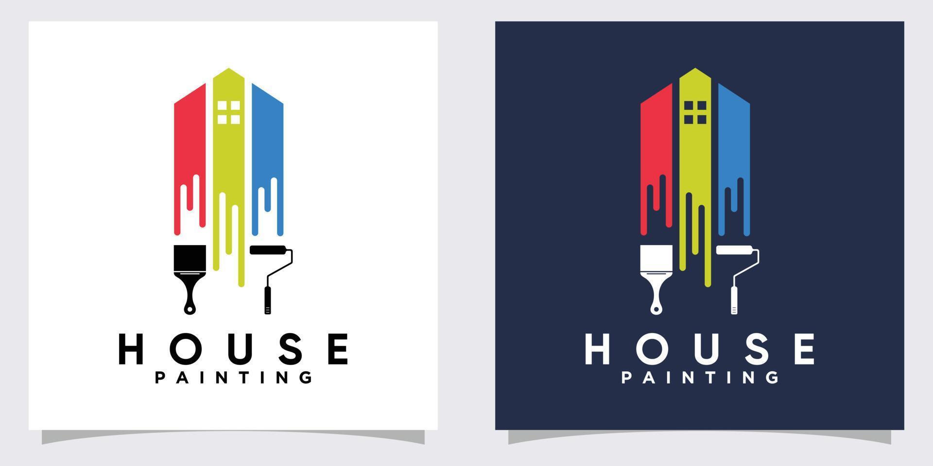 house panting logo design with creative concept vector