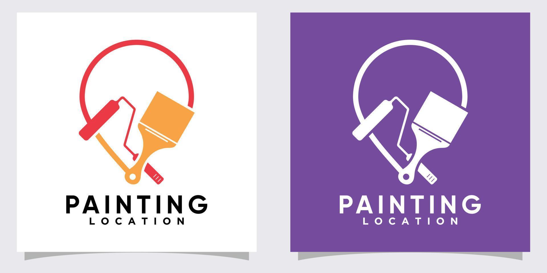 panting logo design with creative concept vector