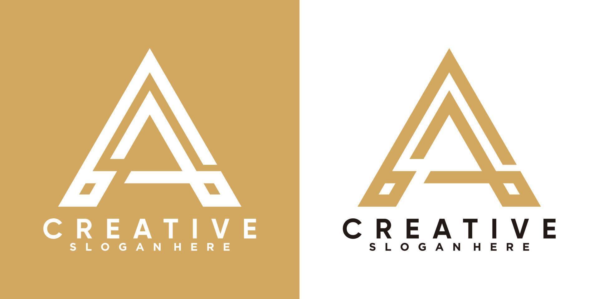 latter a logo design with style and creative concept vector