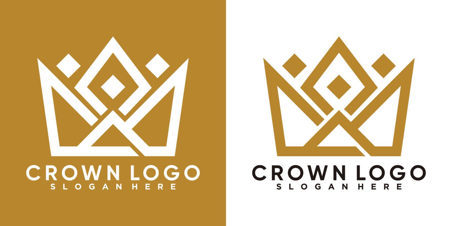 diseño del logo de la corona con estilo y concepto creativo vector