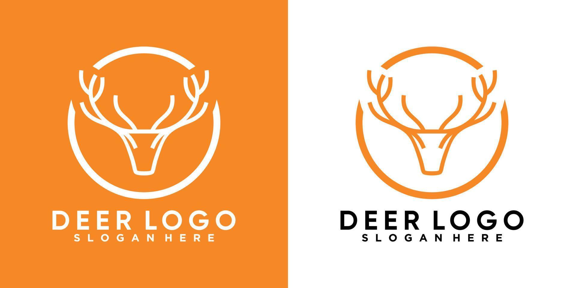 deer logo design with style and creative concept vector