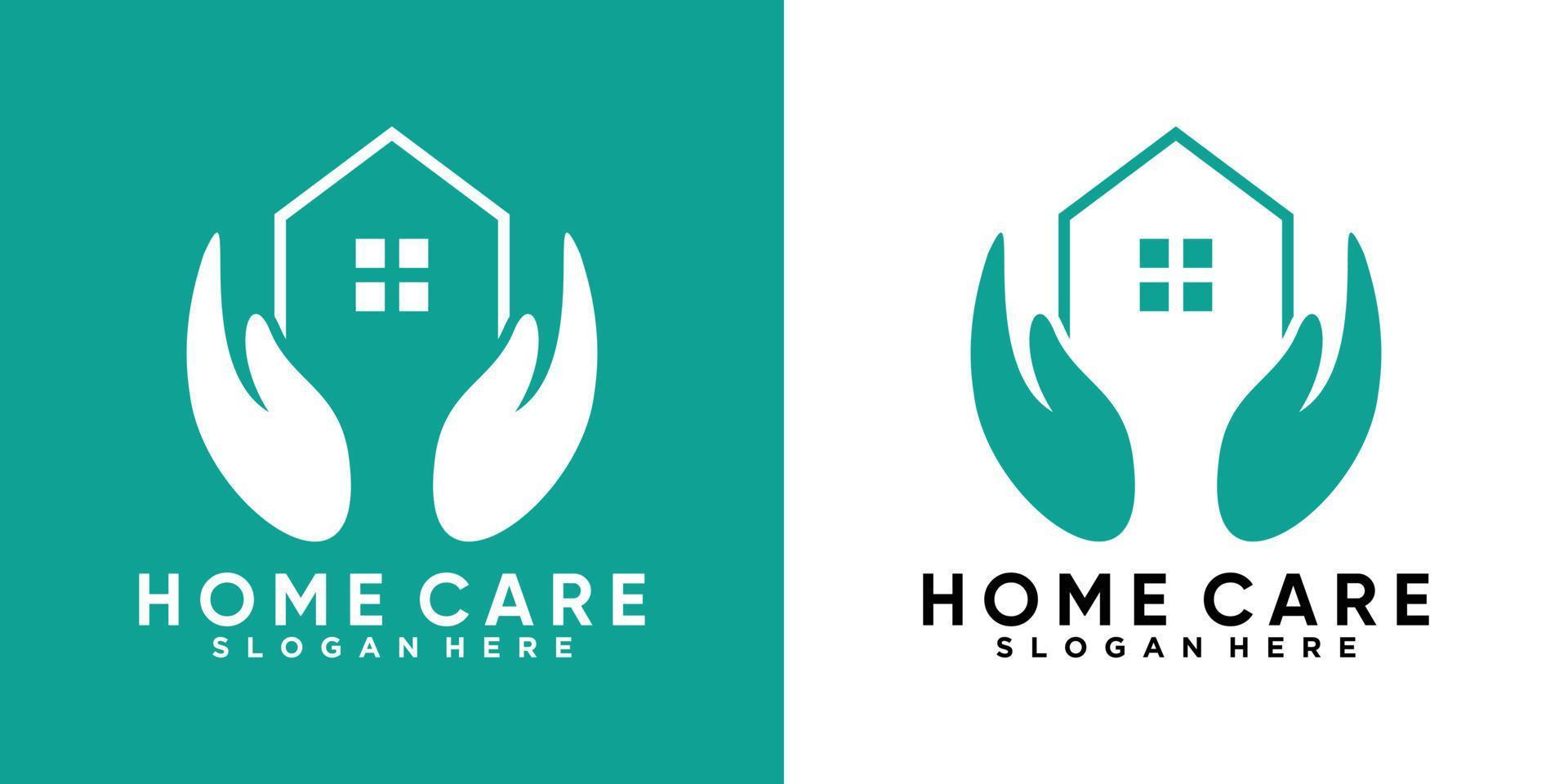 home care logo design with creativ concept vector