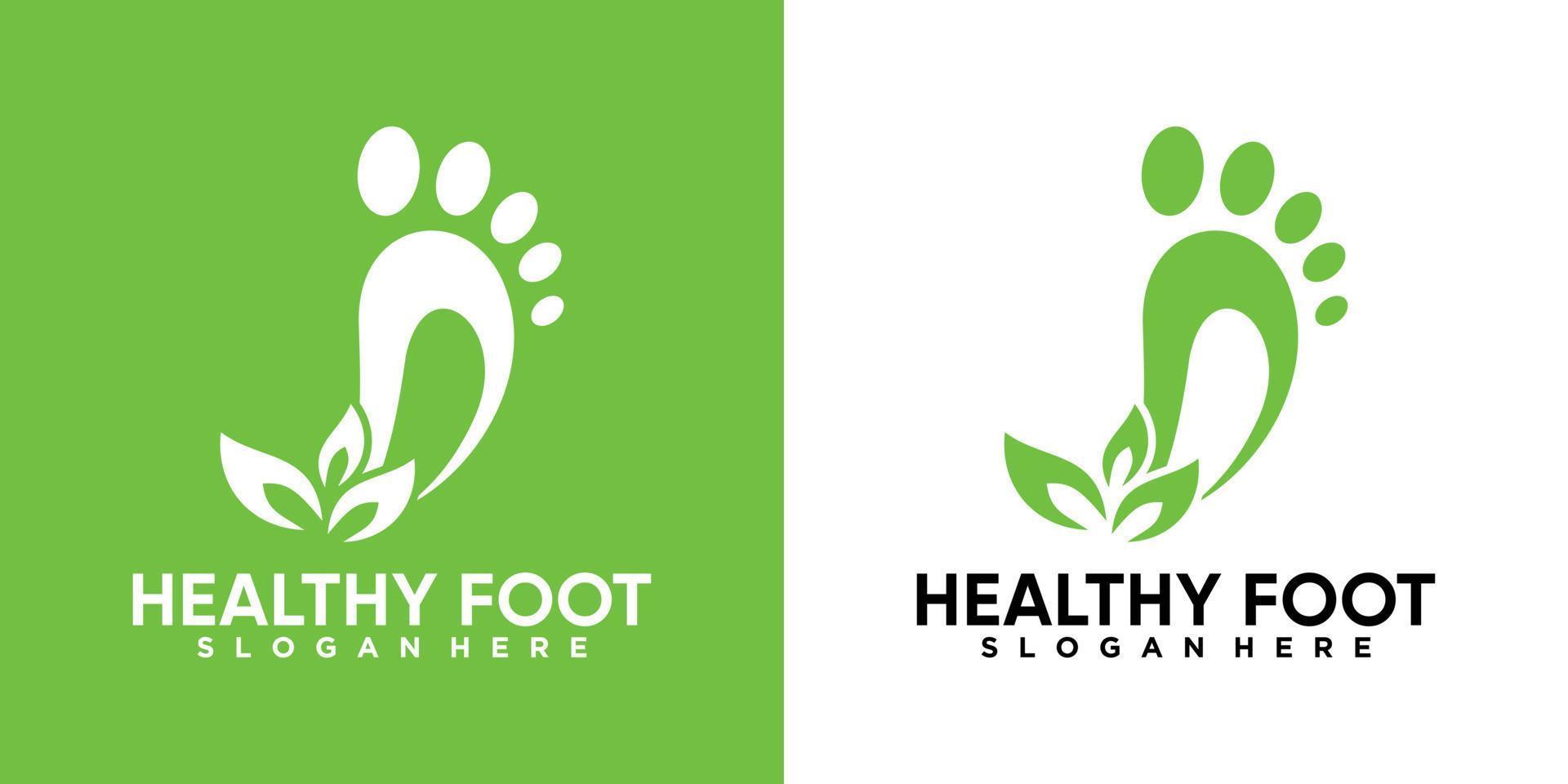 healthy foot logo design with creativ concept vector