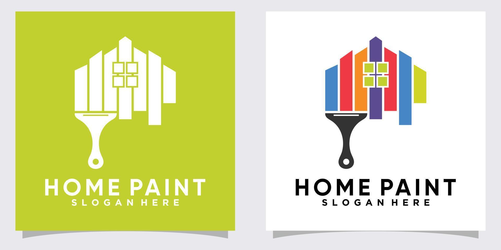 home panting logo design with creative concept vector