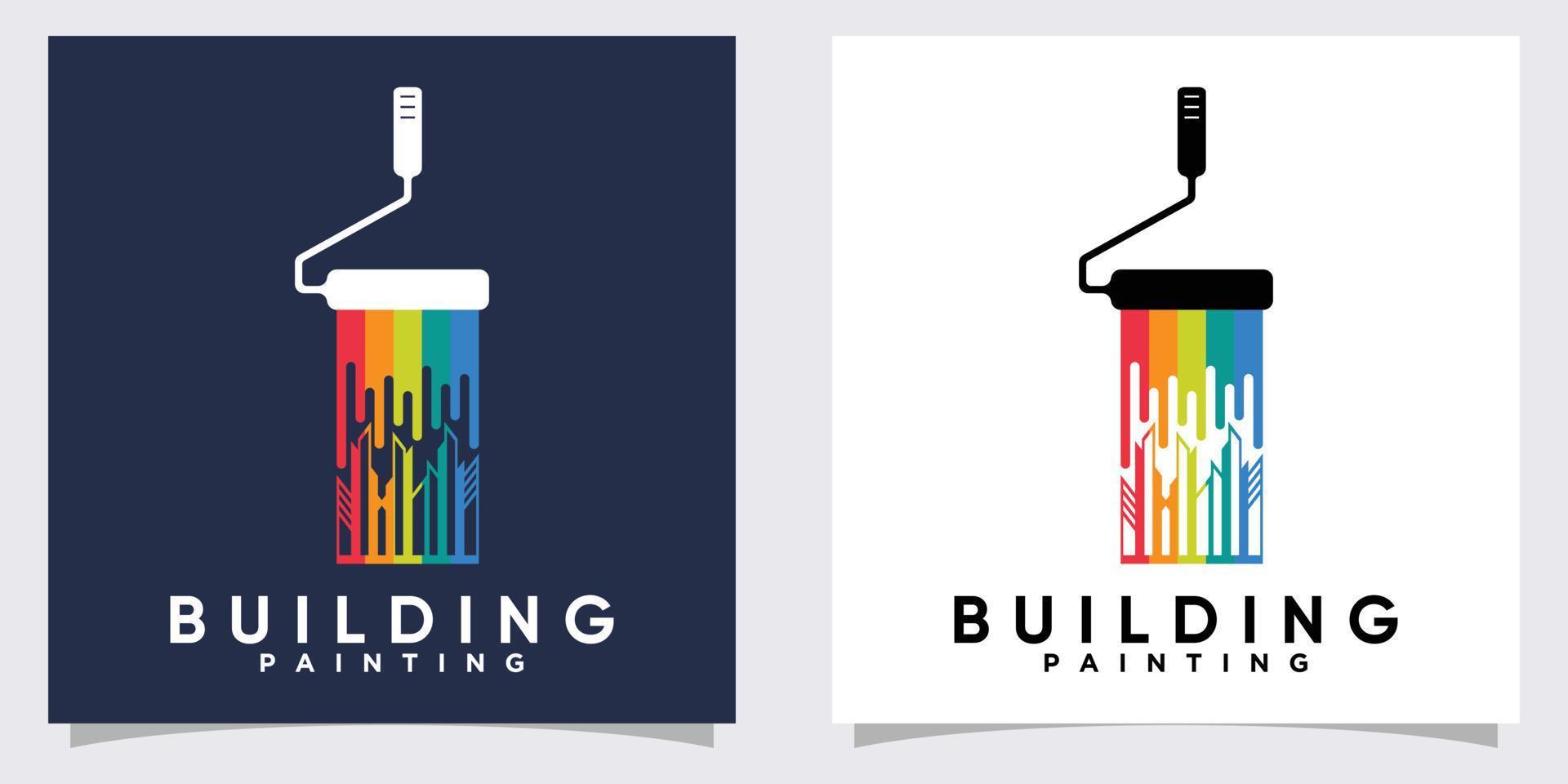 building paint logo design with creative concept vector