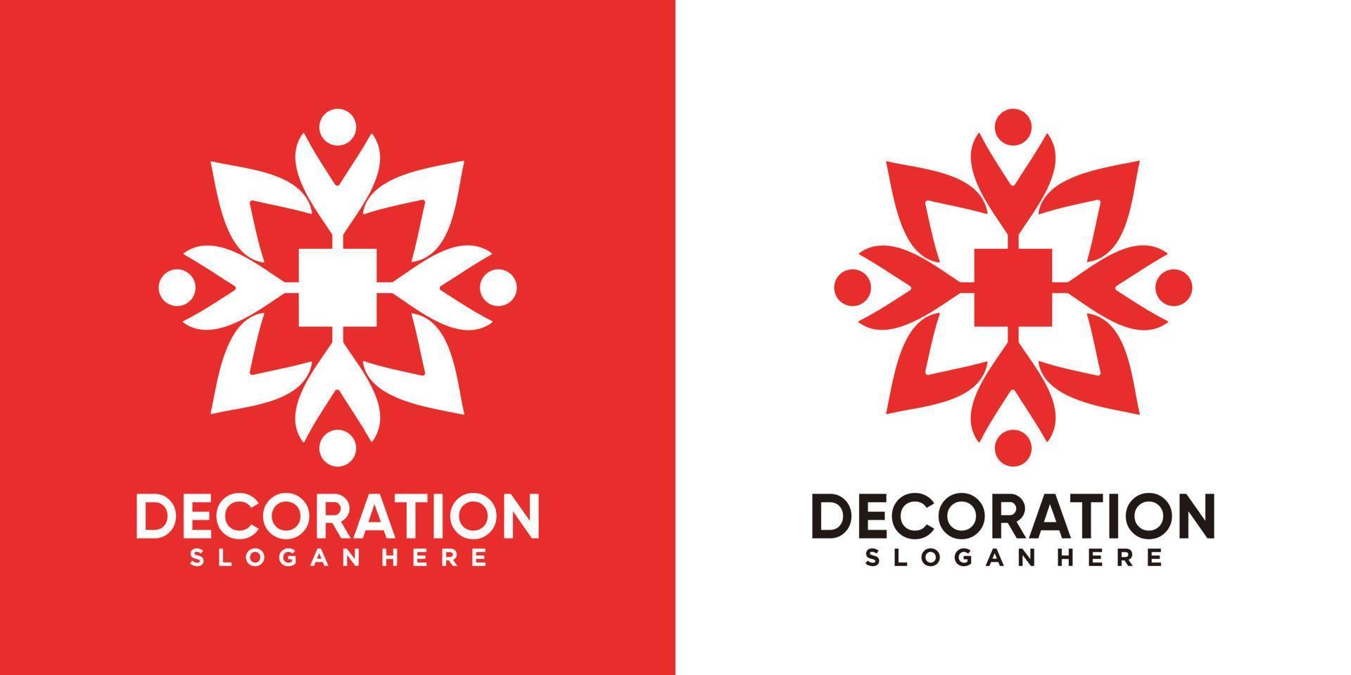 decoration logo design with creativ concept vector