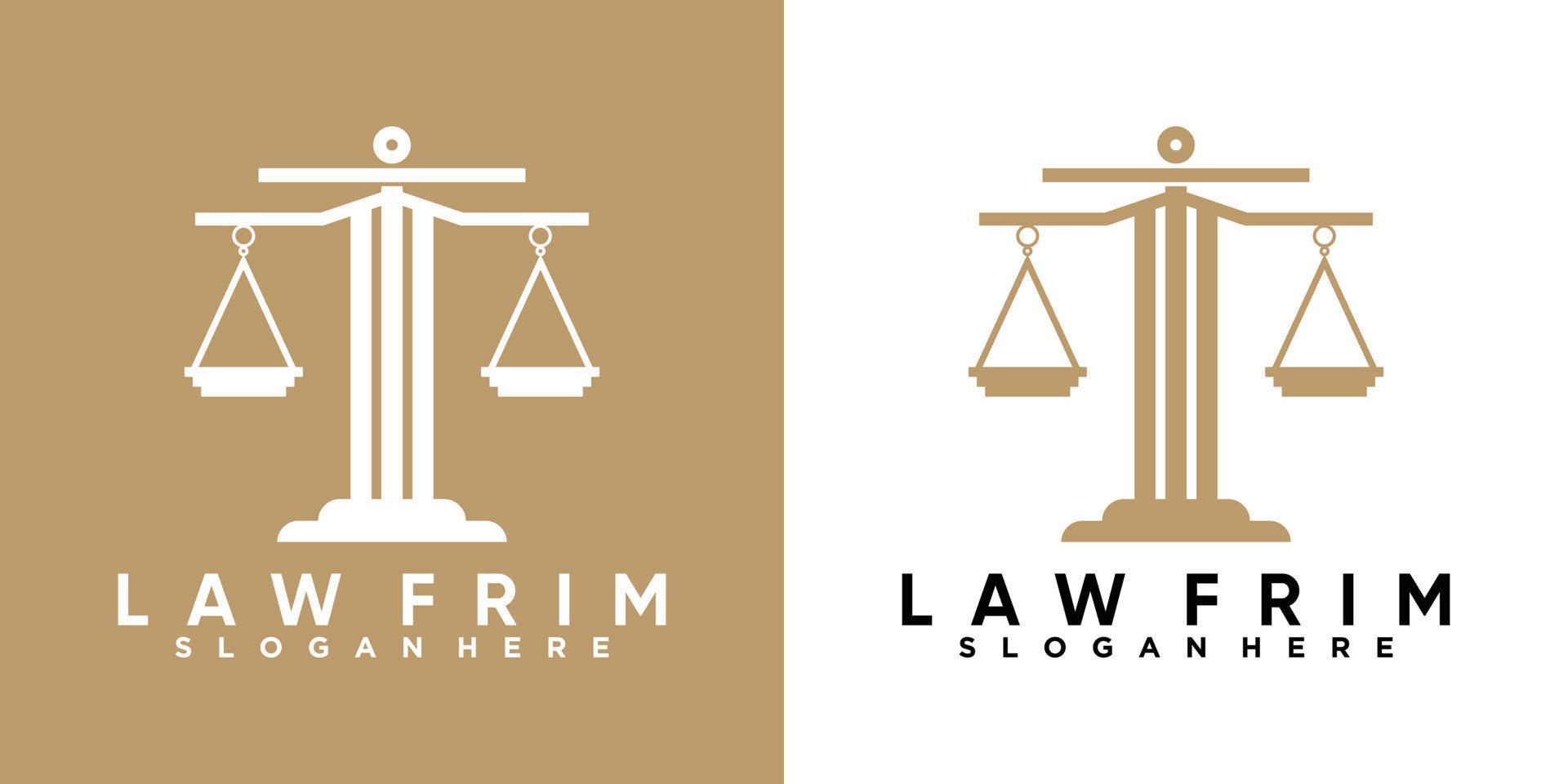 diseño de logotipo de law frim con estilo y concepto creativo vector