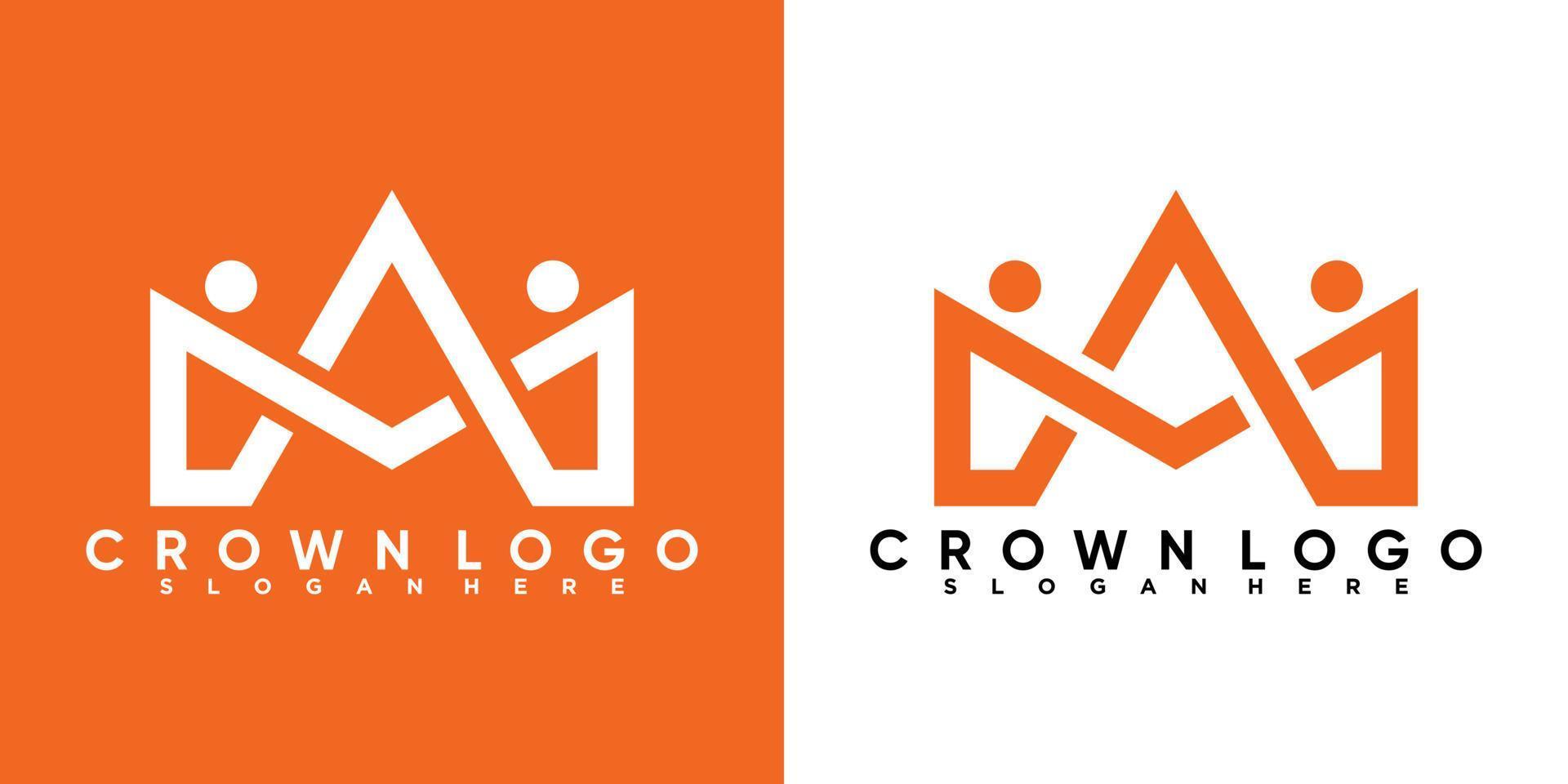 diseño de logotipo de corona con concepto creativo vector