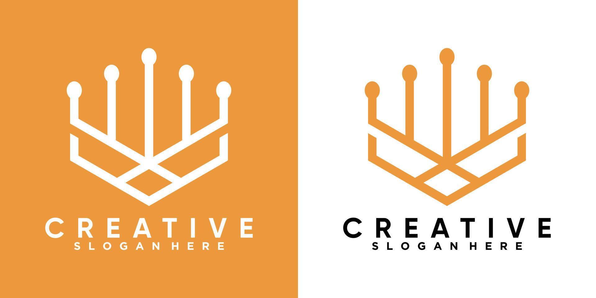 latter w logo design with creativ concept vector