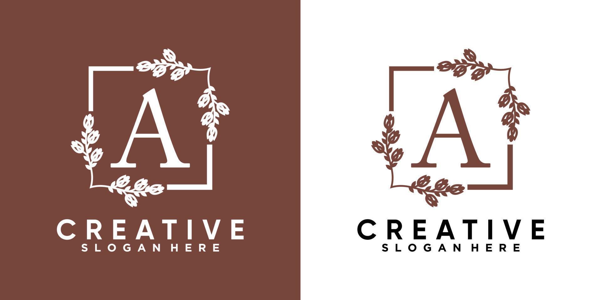 latter a and decoration logo design with creative concept vector