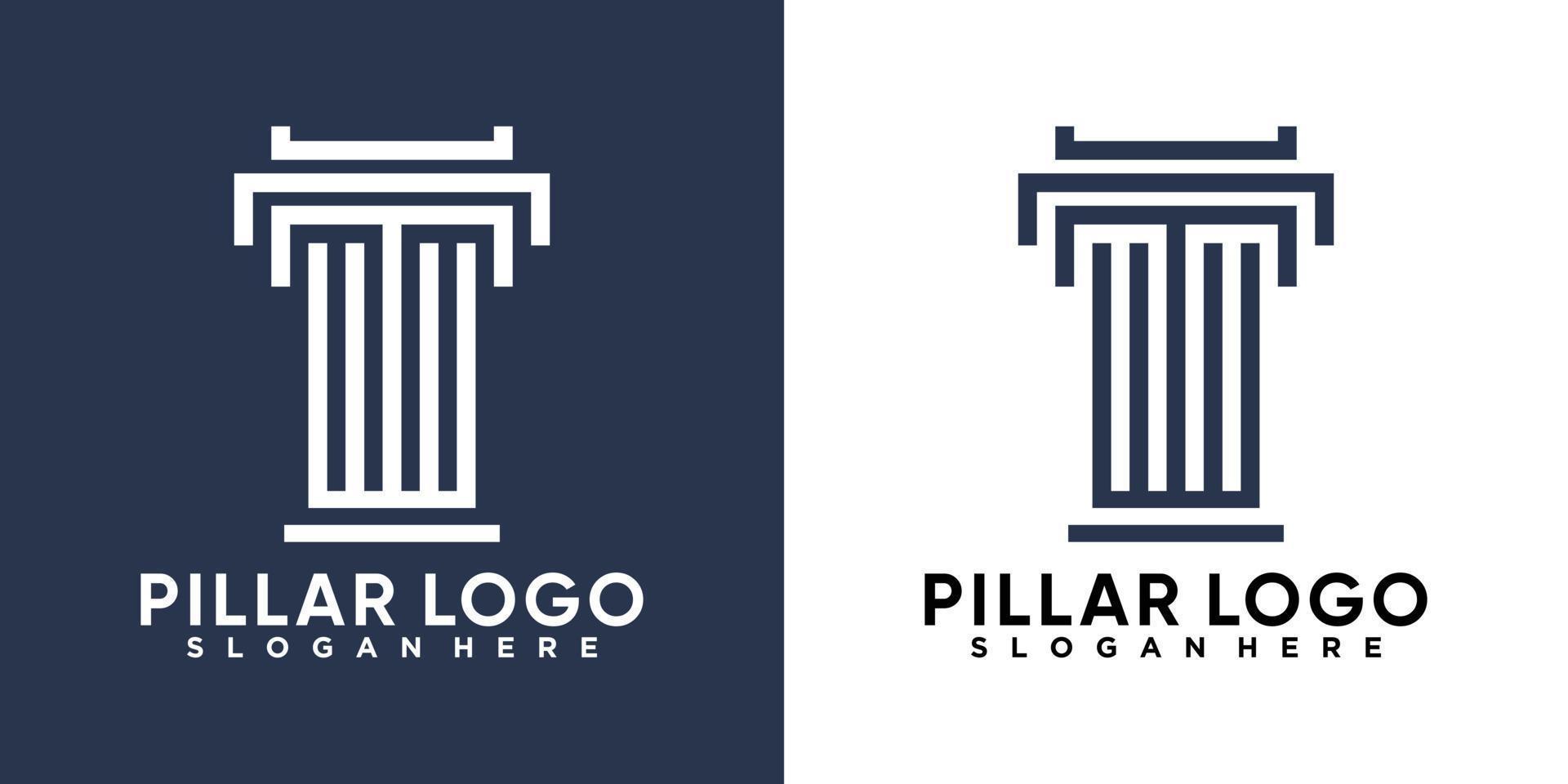 diseño de logotipo de pilar con concepto creativo vector