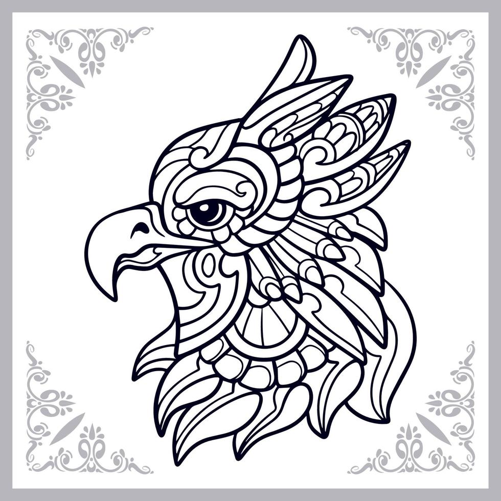 águila mandala artes aislado sobre fondo blanco. vector