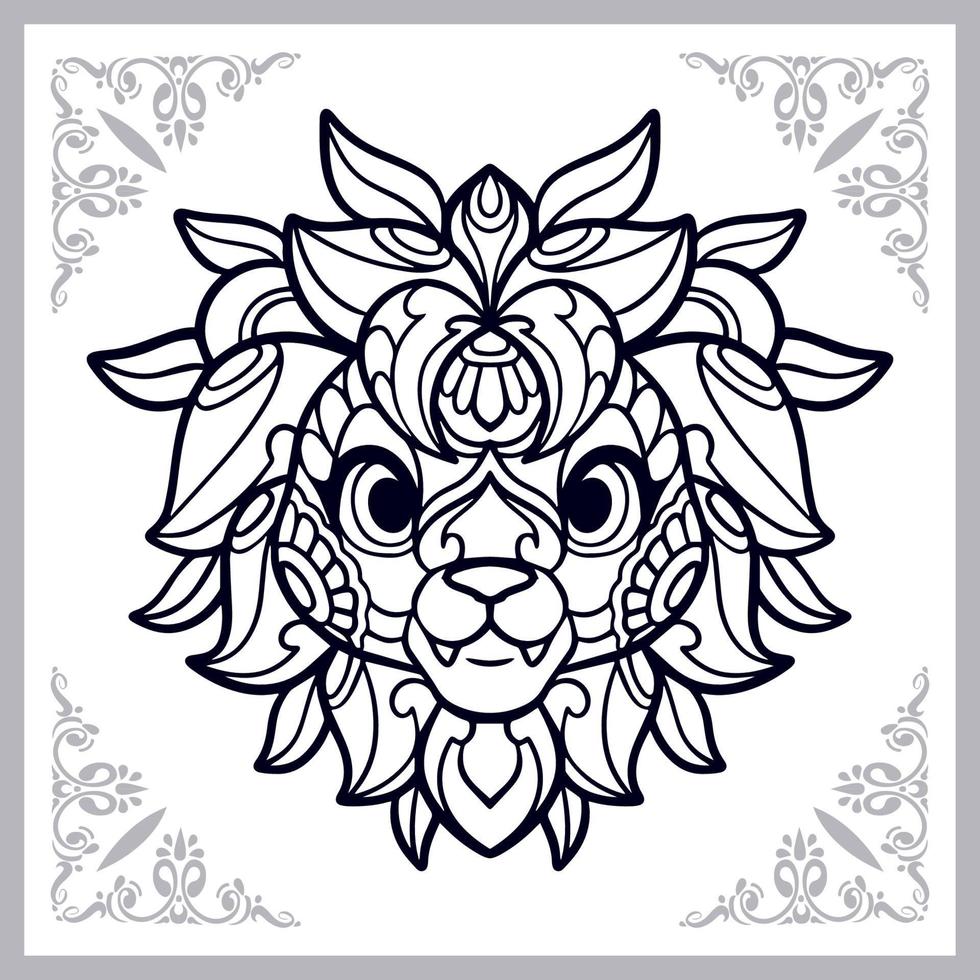 Lion mandala arts isolated on white background vector