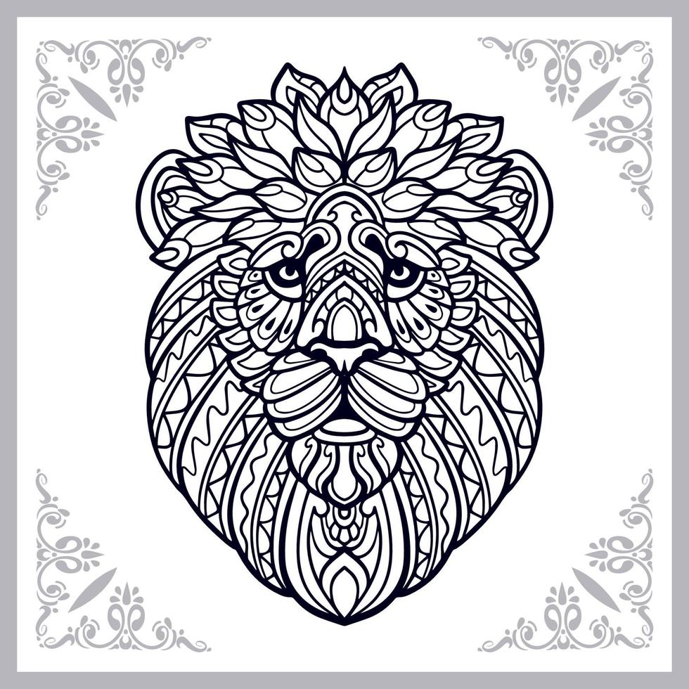 Lion mandala arts isolated on white background vector