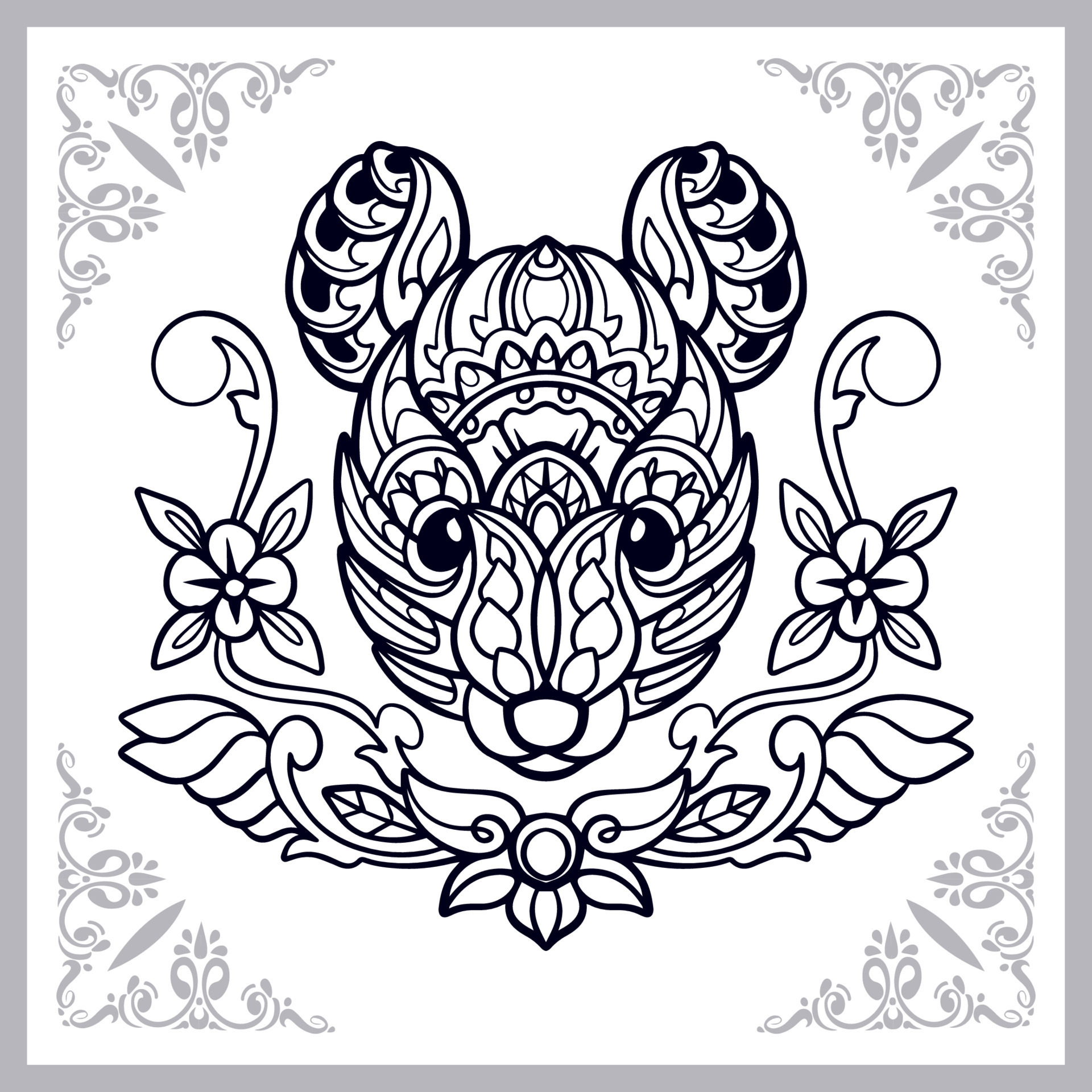Mouse mandala arts isolated on white background 11825676 Vector Art at