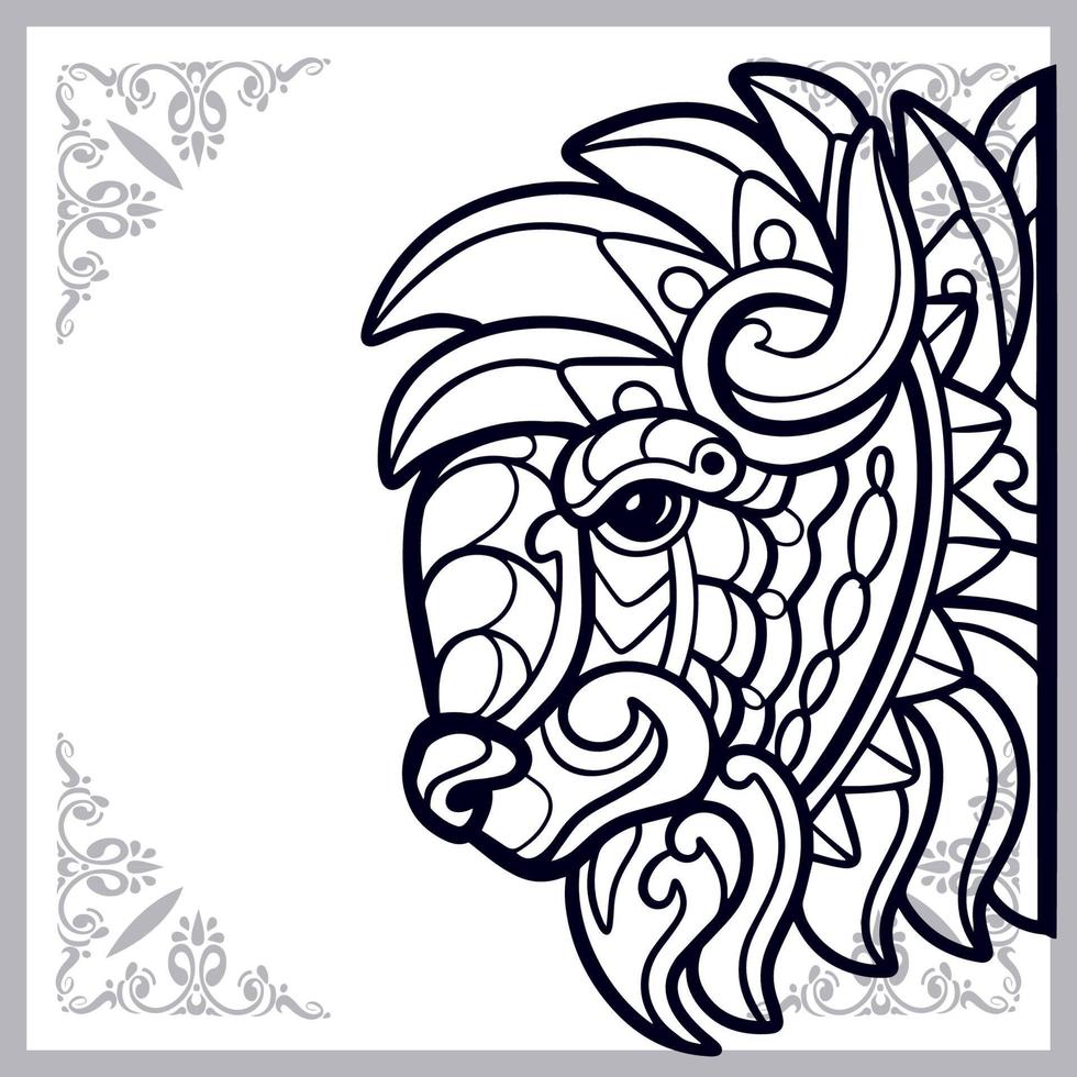 bison mandala arts isolated on white background vector