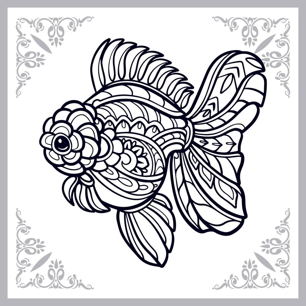 Goldfish mandala arts isolated on white background vector