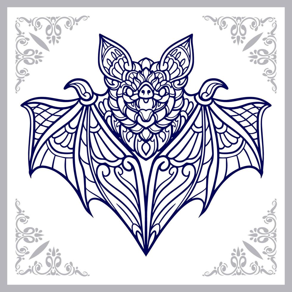 Bat mandala arts isolated on white background vector