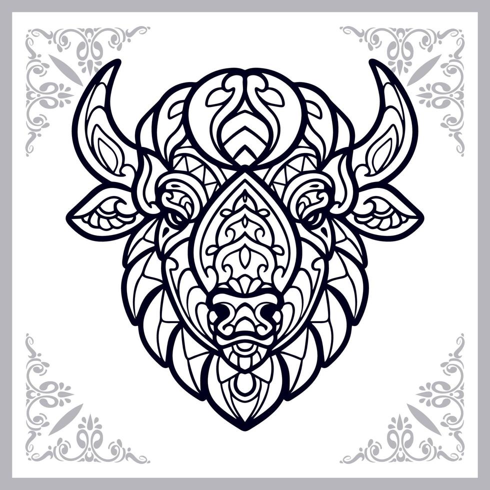 bison mandala arts isolated on white background vector