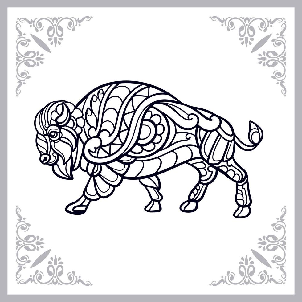bison mandala arts isolated on white background vector