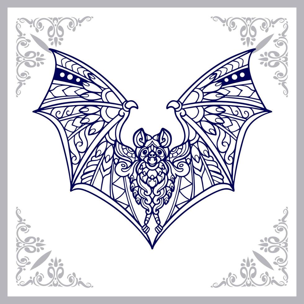 Bat mandala arts isolated on white background vector