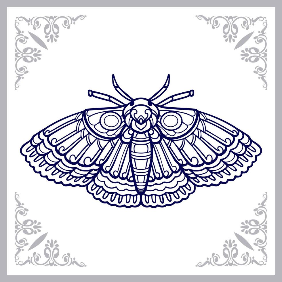 Moth mandala arts isolated on white background vector