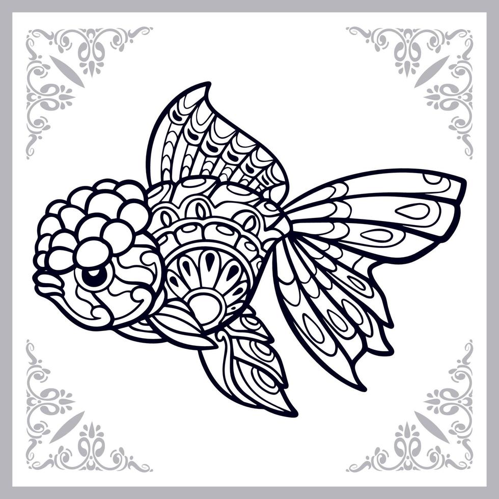 Goldfish mandala arts isolated on white background vector