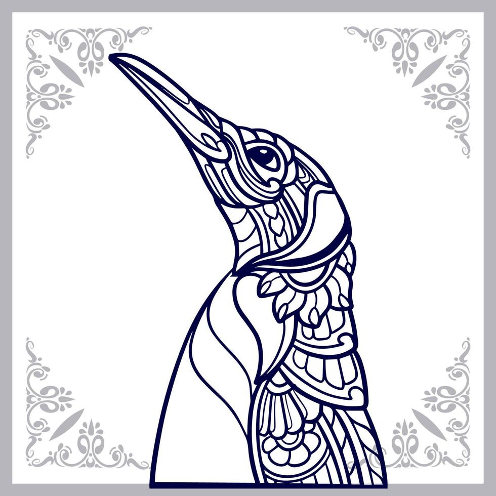 Penguin mandala arts isolated on white background vector