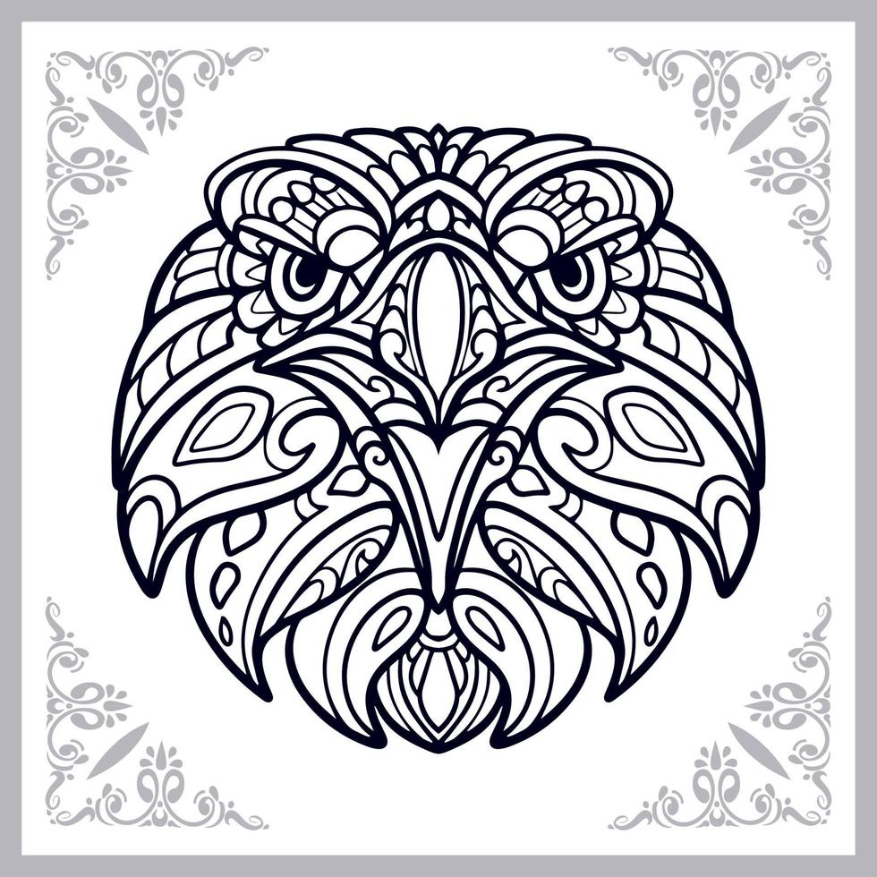 águila mandala artes aislado sobre fondo blanco. vector