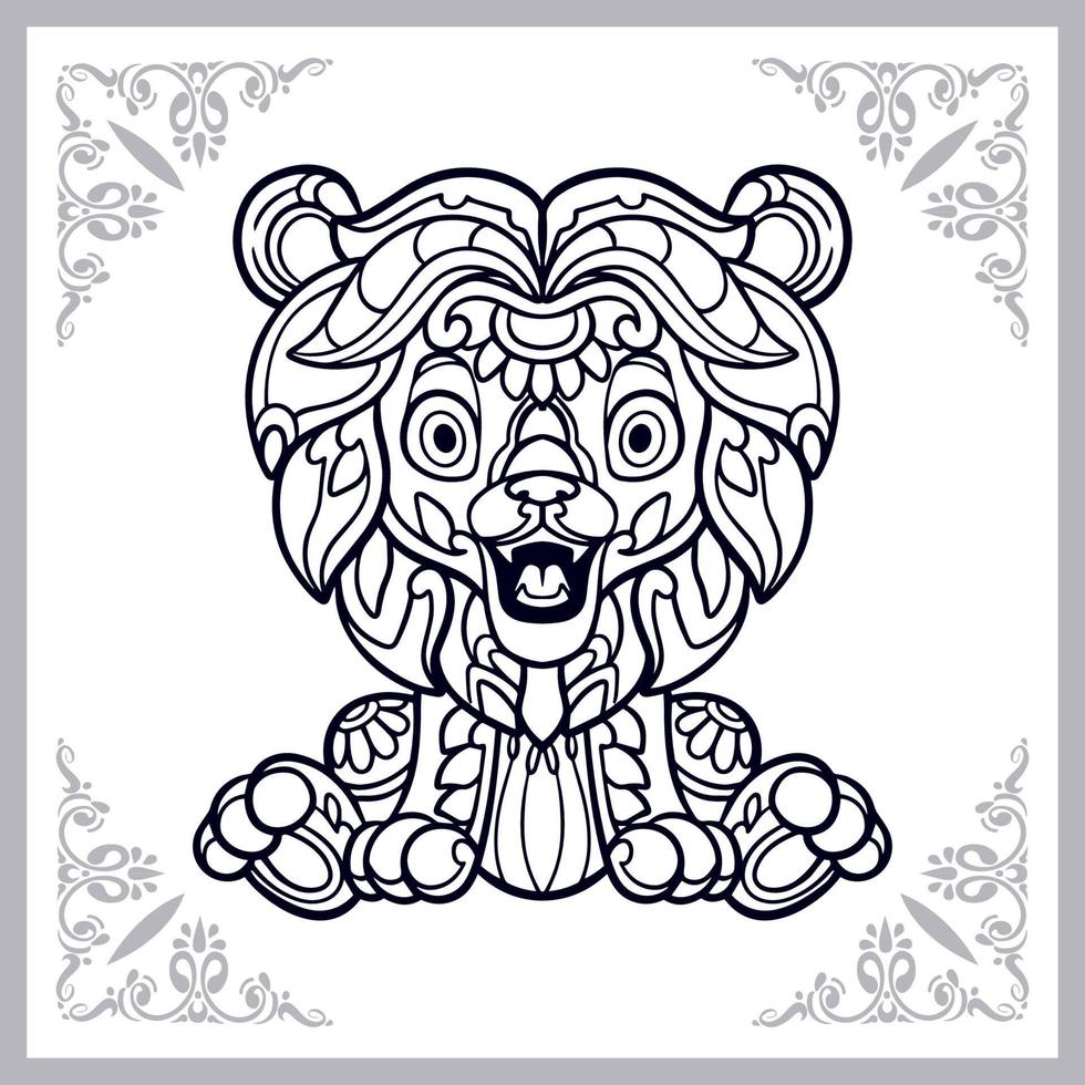 Lion mandala arts isolated on white background vector