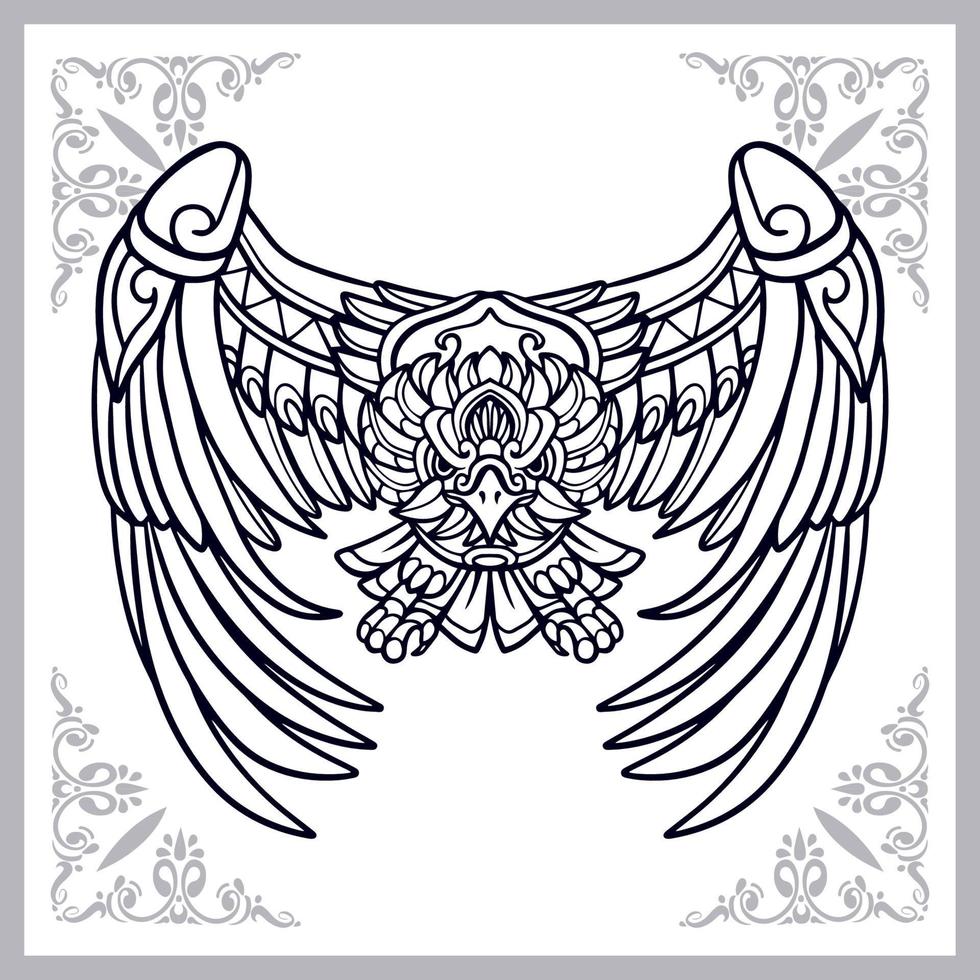Eagle mandala arts isolated on white background vector