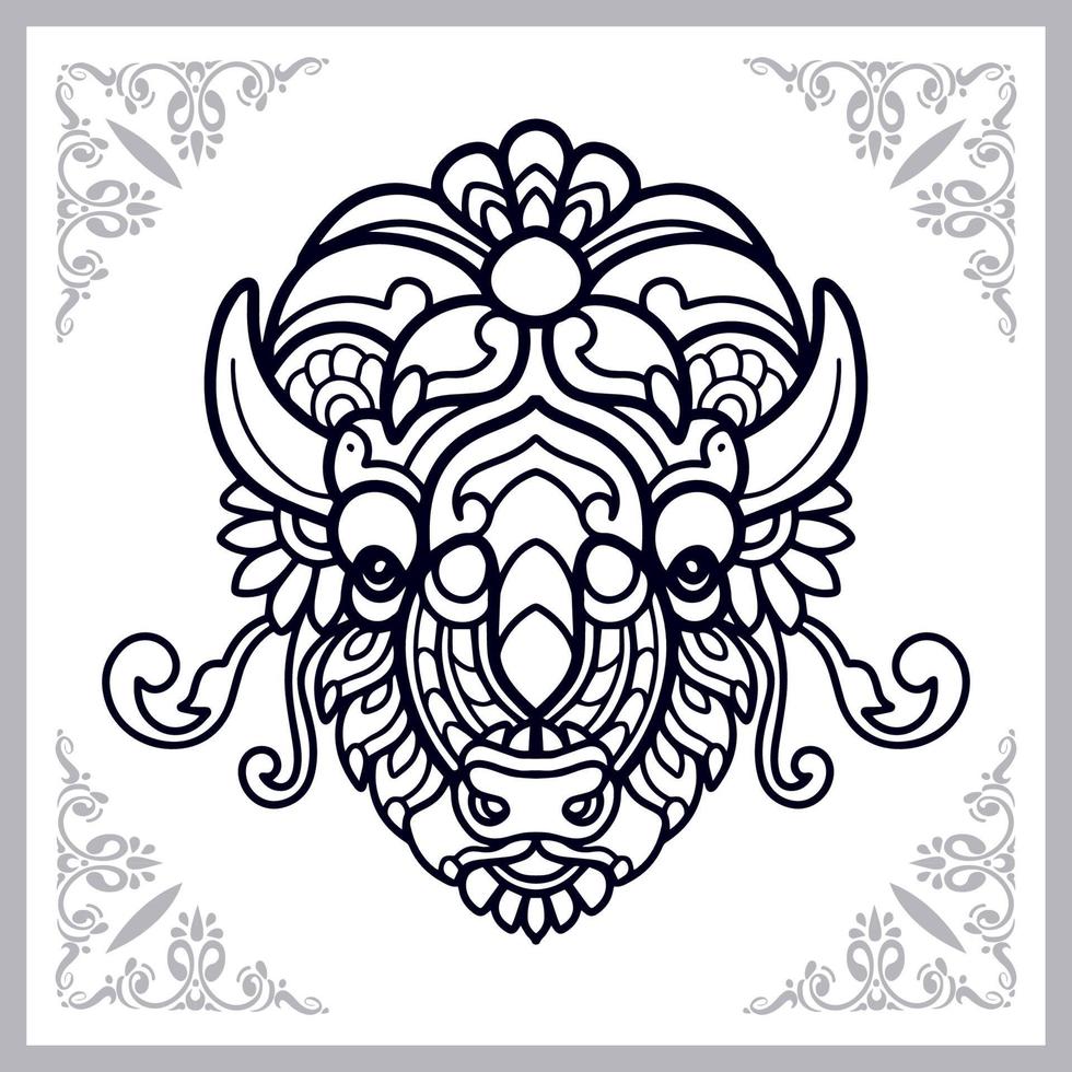 bison mandala arts isolated on white background vector