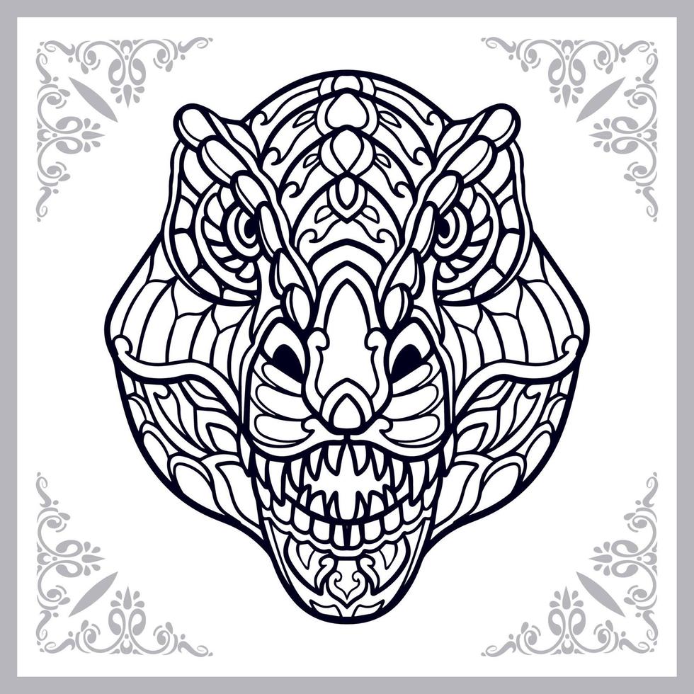 Tyrannosaurus rex mandala arts isolated on white background vector