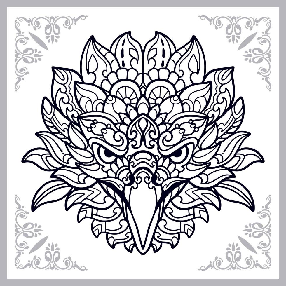 águila mandala artes aislado sobre fondo blanco. vector