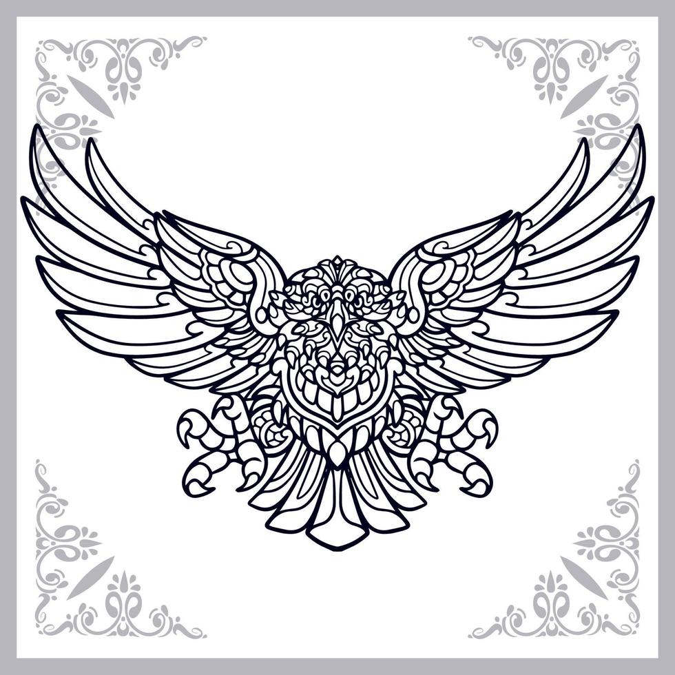 Eagle mandala arts isolated on white background vector