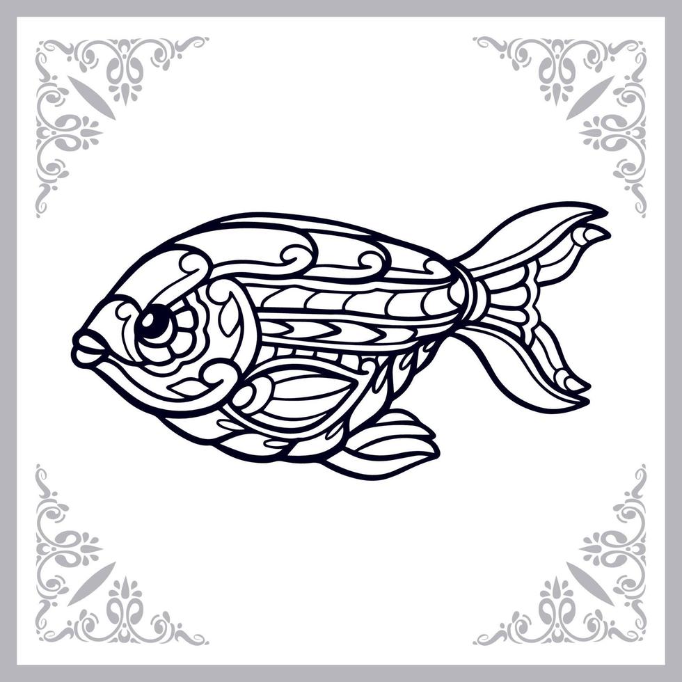 Goldfish mandala arts isolated on white background vector