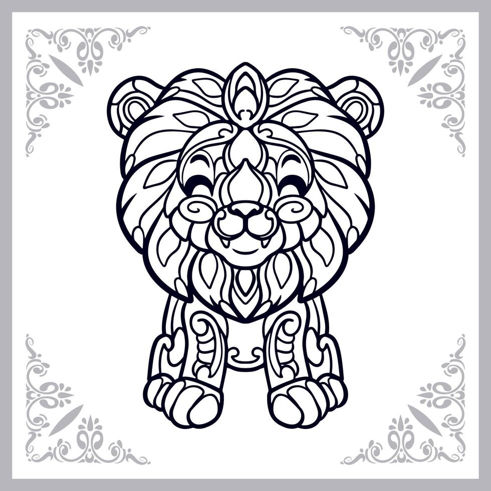 Lion mandala arts isolated on white background vector