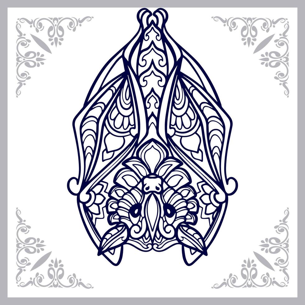 Bat mandala arts isolated on white background vector