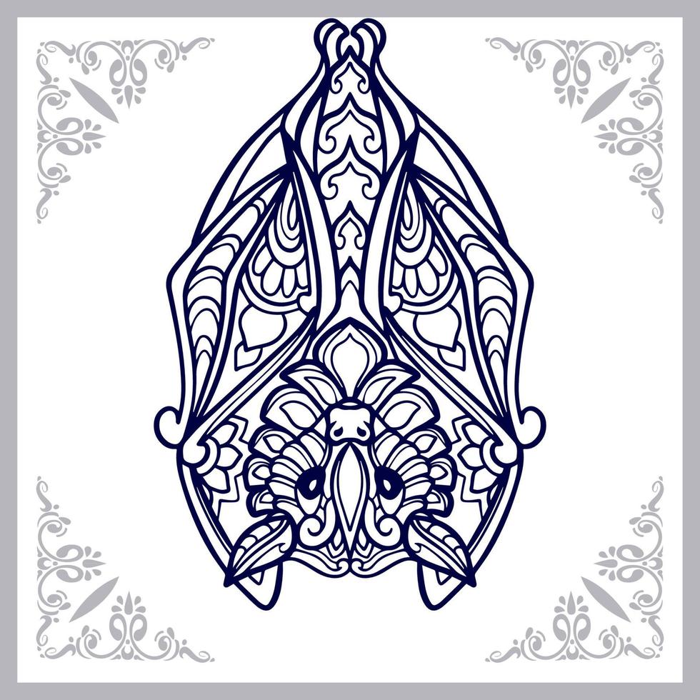 bat mandala artes aislado sobre fondo blanco. vector