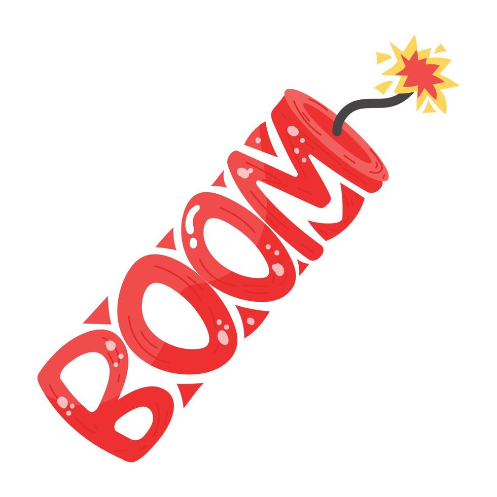Dynamite blast flat sticker icon download vector