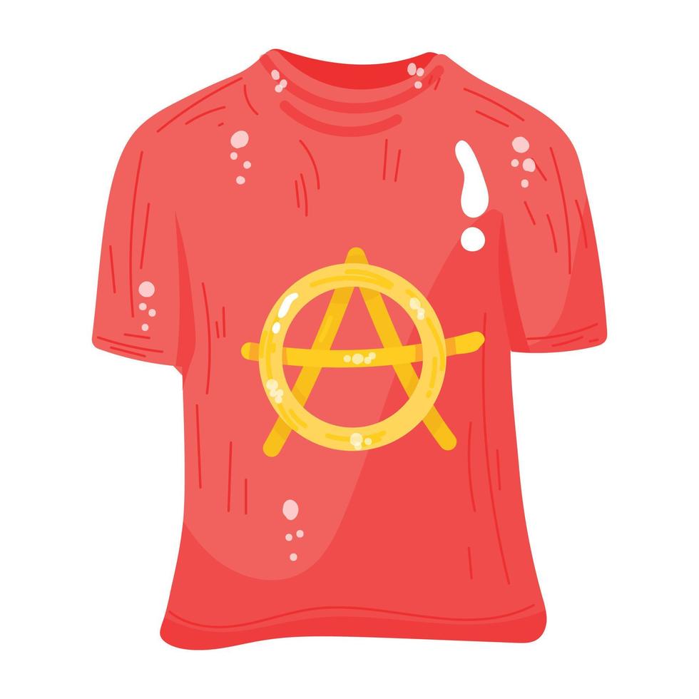 icono de etiqueta plana de moda de una camisa anarquista vector