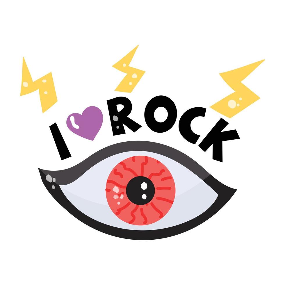 un icono de pegatina plana de ojo de roca vector