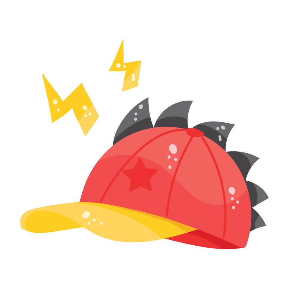 Headwear rock cap flat icon design vector