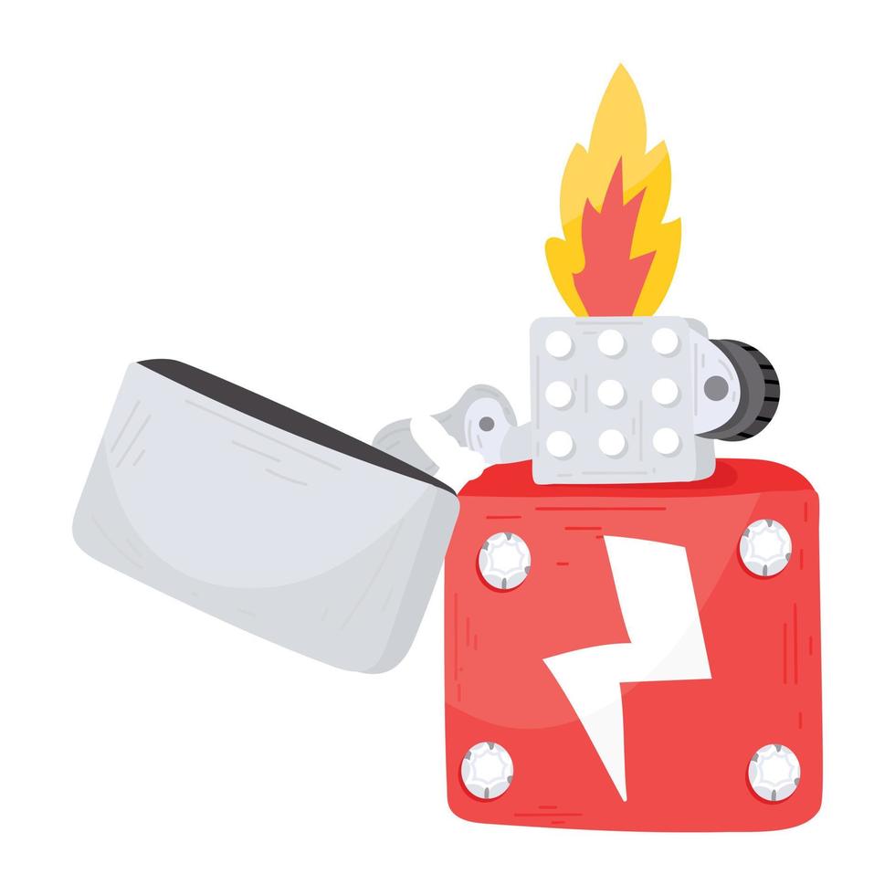 Modern flat sticker icon of a lighter vector