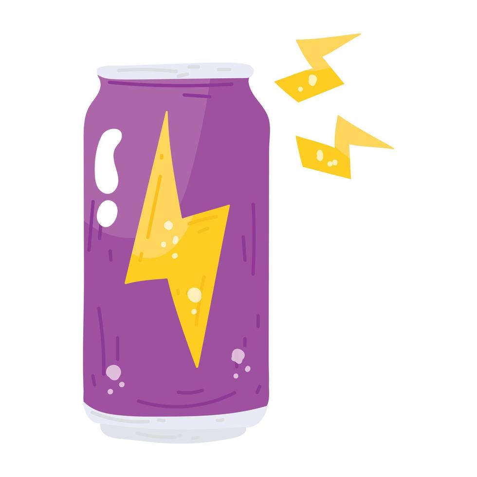 An energy drink in flat editable icon sticker vector