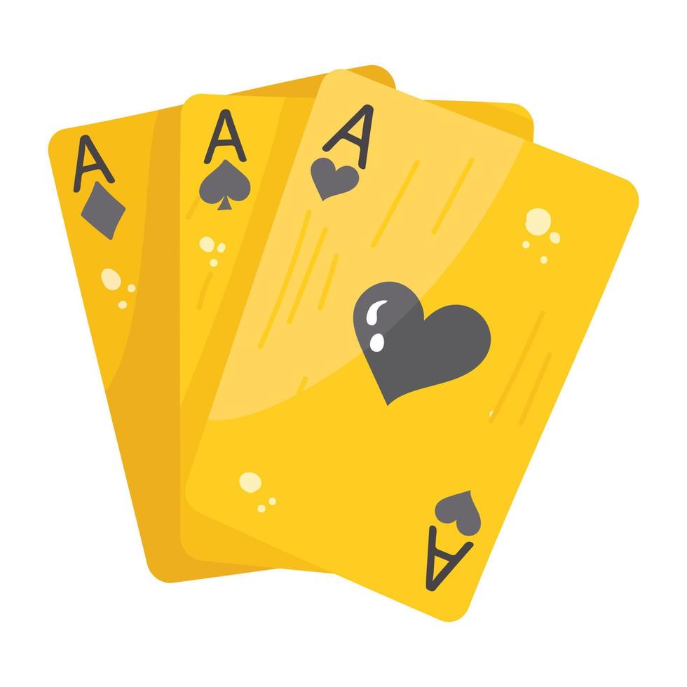 Trendy flat sticker of poker cards vector