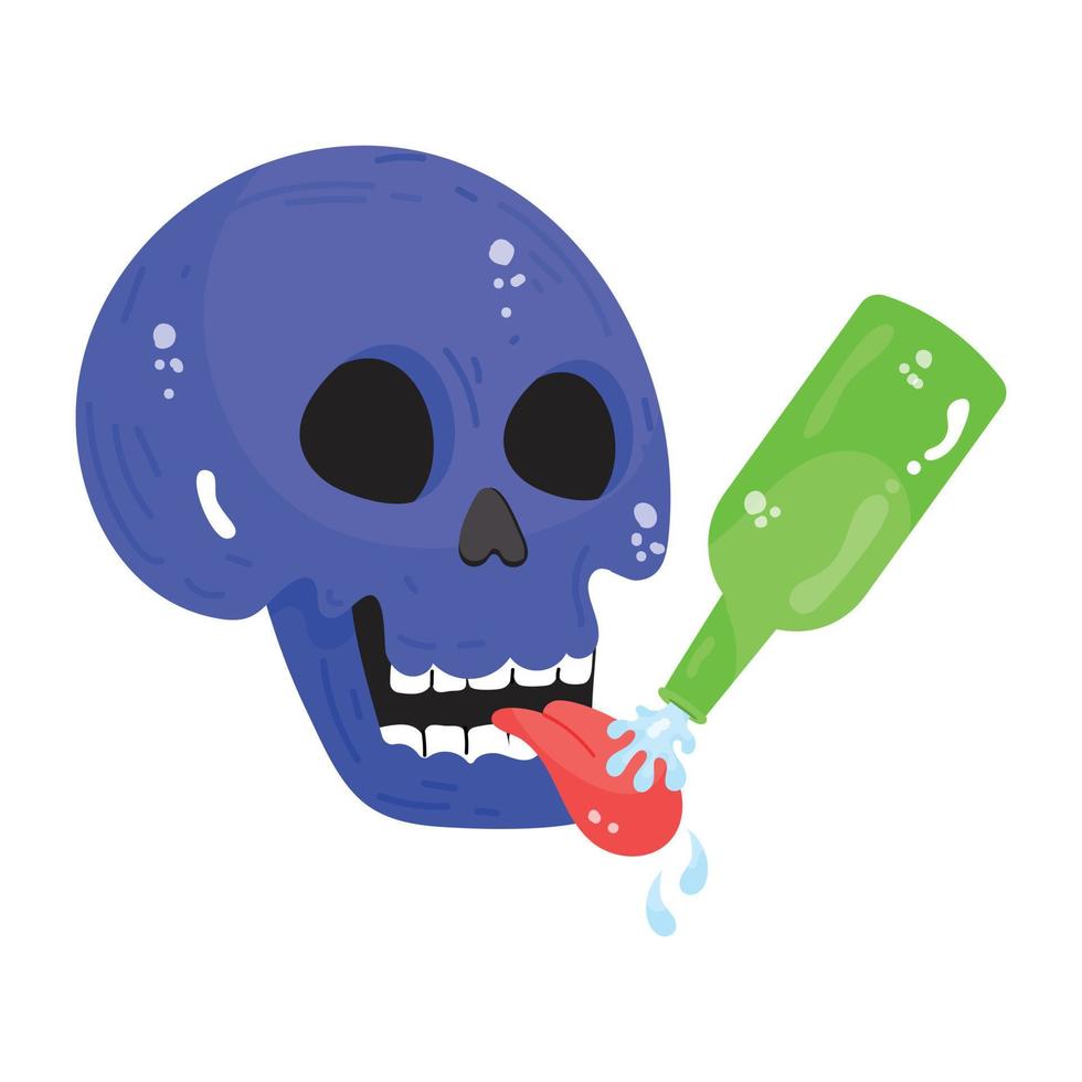 An icon of skull flat vector