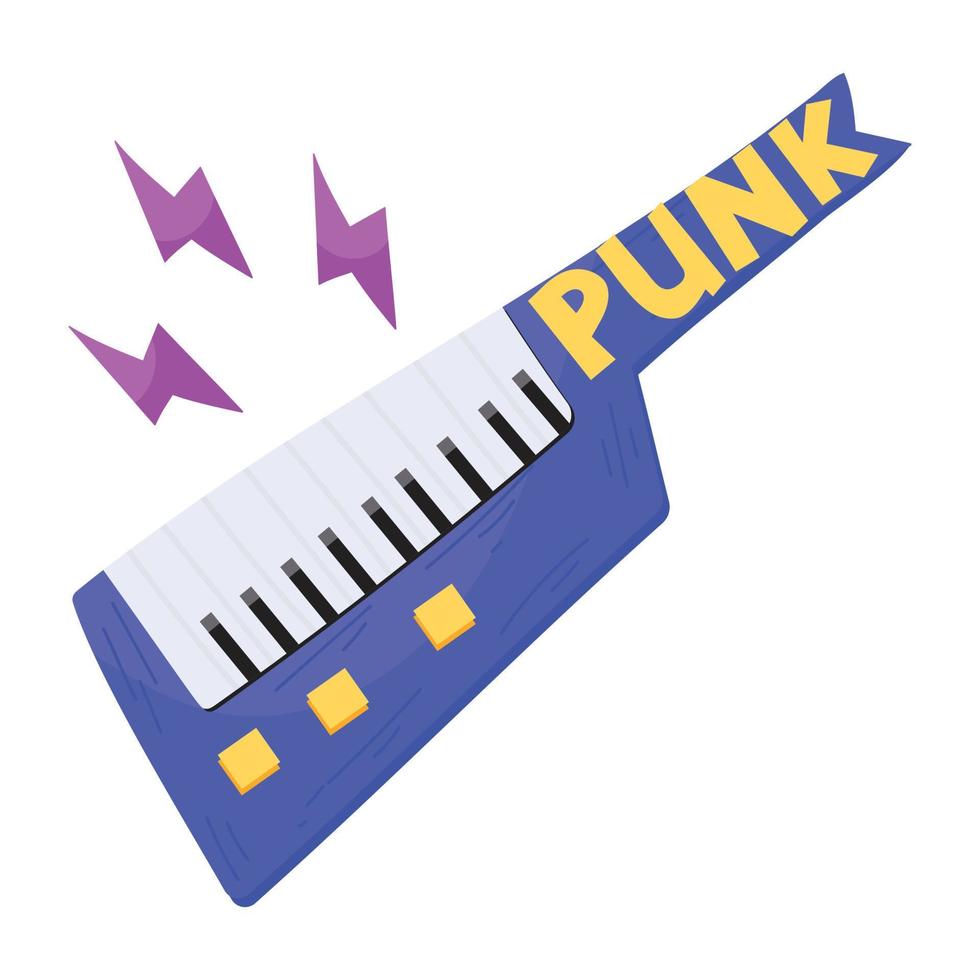 A piano keyboard flat sticker icon vector