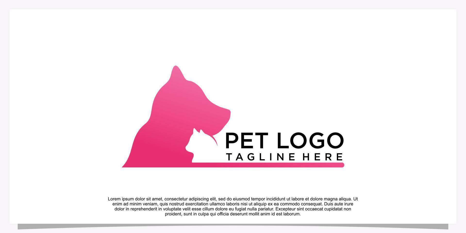 Pet logo design template pet icon simple concept Premium Vector